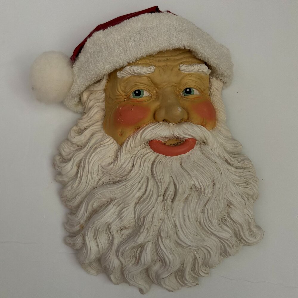 Vintage Silver Deer Santa's Celebration Signed Artist Tom Rubel 91 Chalk Santa
